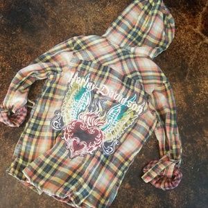 Harley Davidson hooded shirt embroidered XS